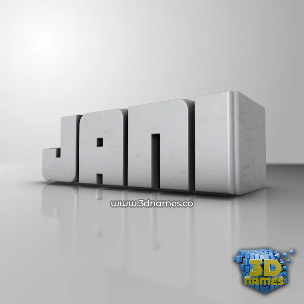 jani in White Metro style - 3D name wallpaper