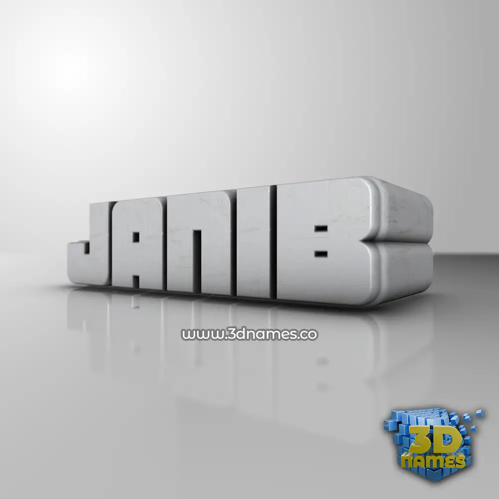 janib in White Metro style - 3D name wallpaper