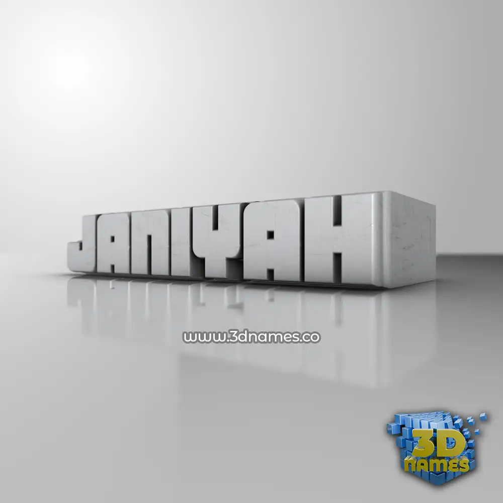 janiyah in White Metro style - 3D name wallpaper