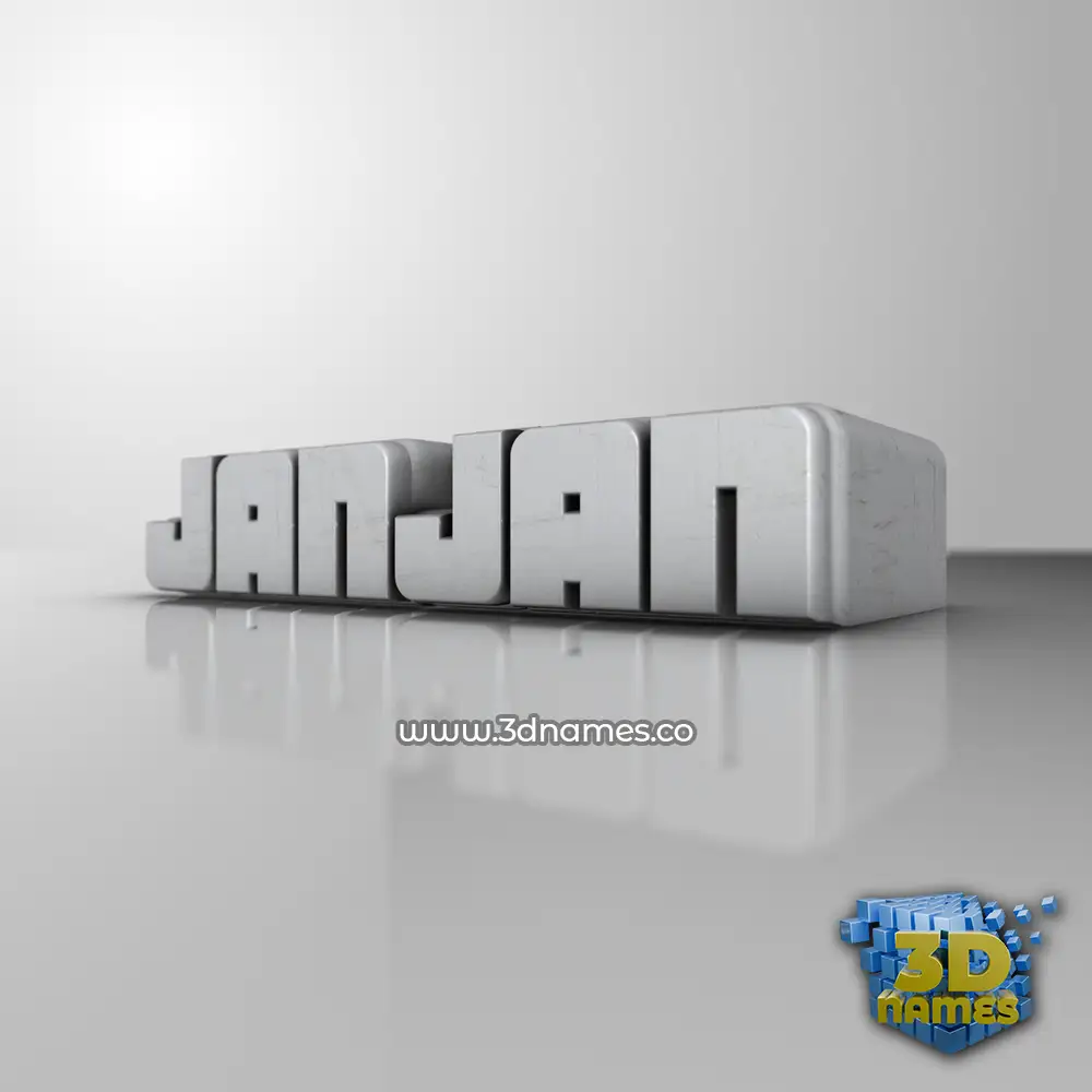 janjan in White Metro style - 3D name wallpaper