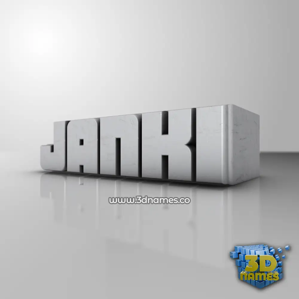 janki in White Metro style - 3D name wallpaper