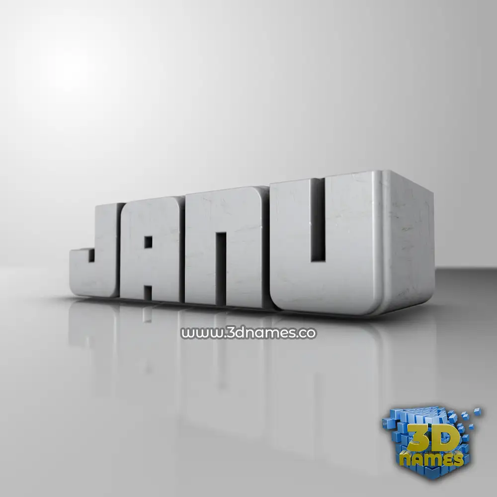 janu in White Metro style - 3D name wallpaper
