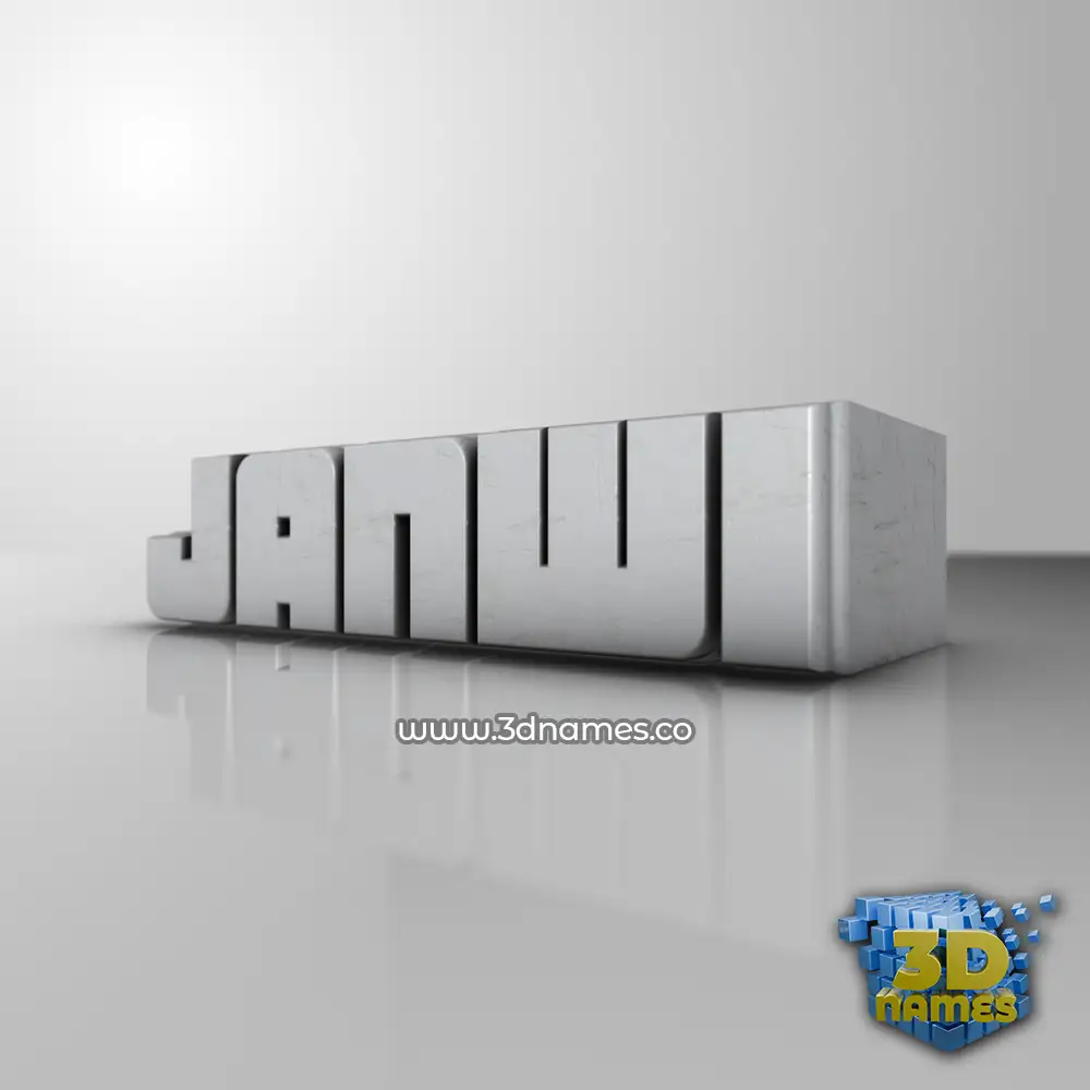 janwi in White Metro style - 3D name wallpaper