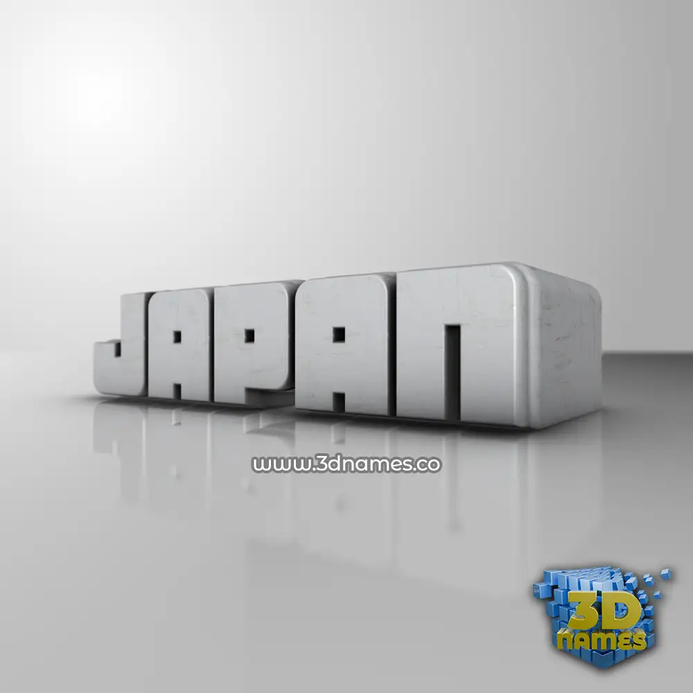 japan in White Metro style - 3D name wallpaper