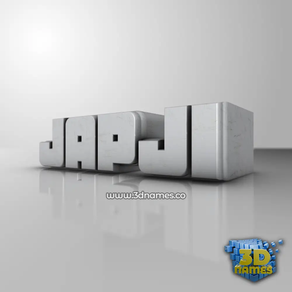 japji in White Metro style - 3D name wallpaper