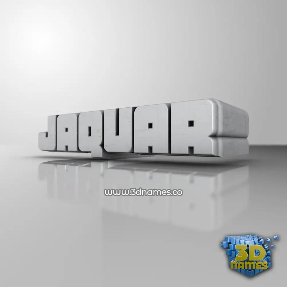 jaquar in White Metro style - 3D name wallpaper
