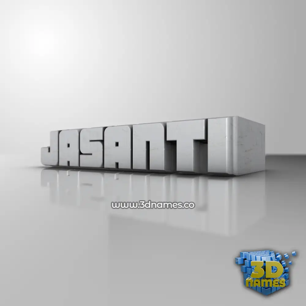 jasanti in White Metro style - 3D name wallpaper