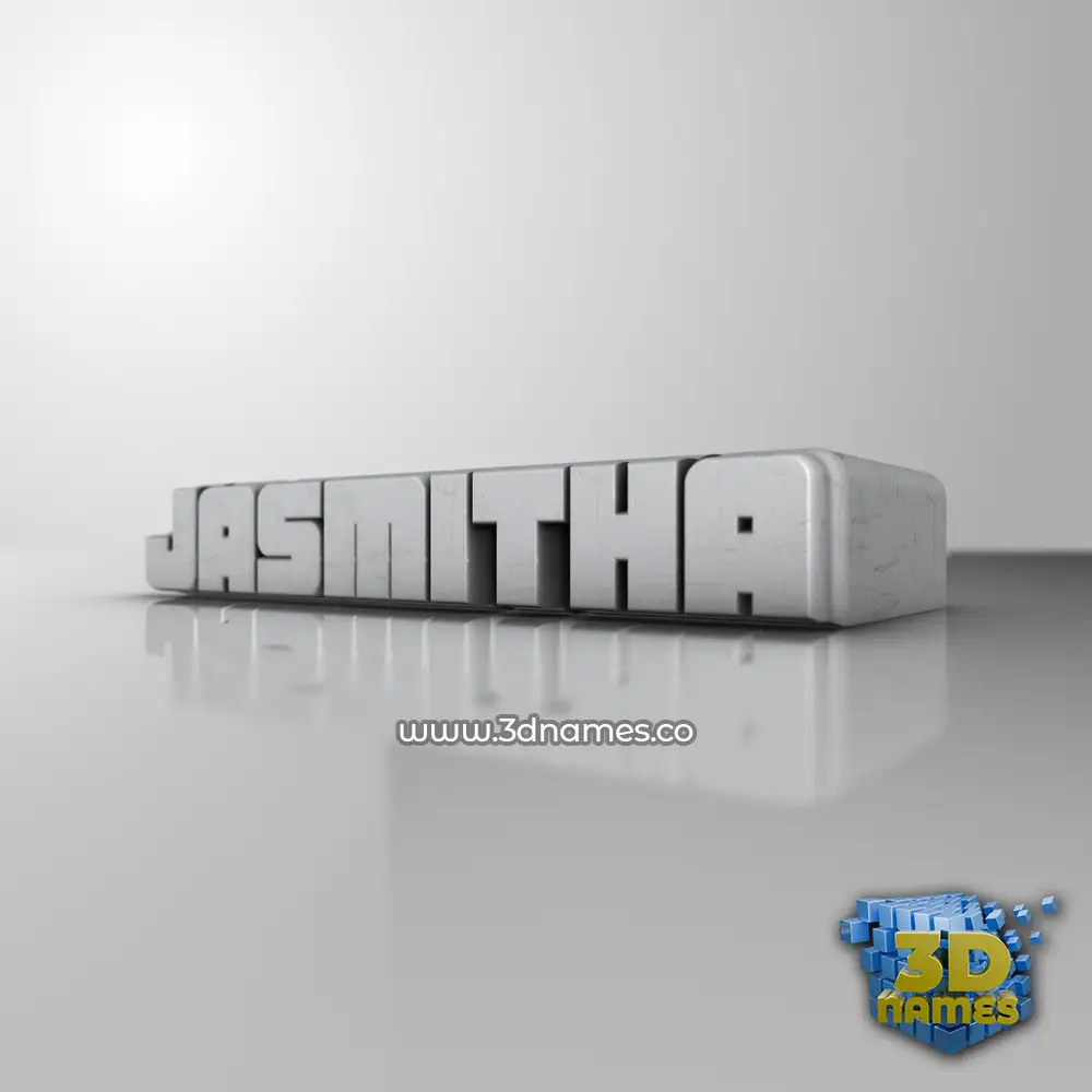 jasmitha in White Metro style - 3D name wallpaper