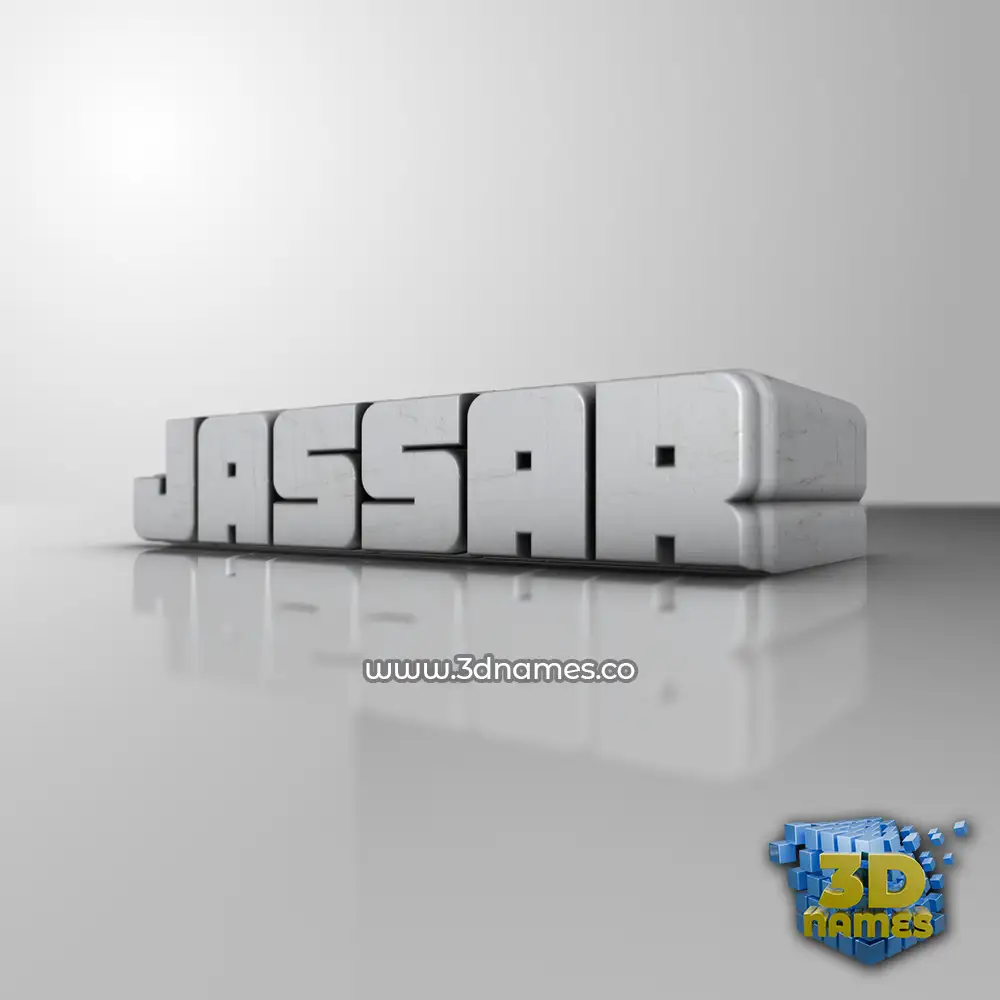 jassar in White Metro style - 3D name wallpaper