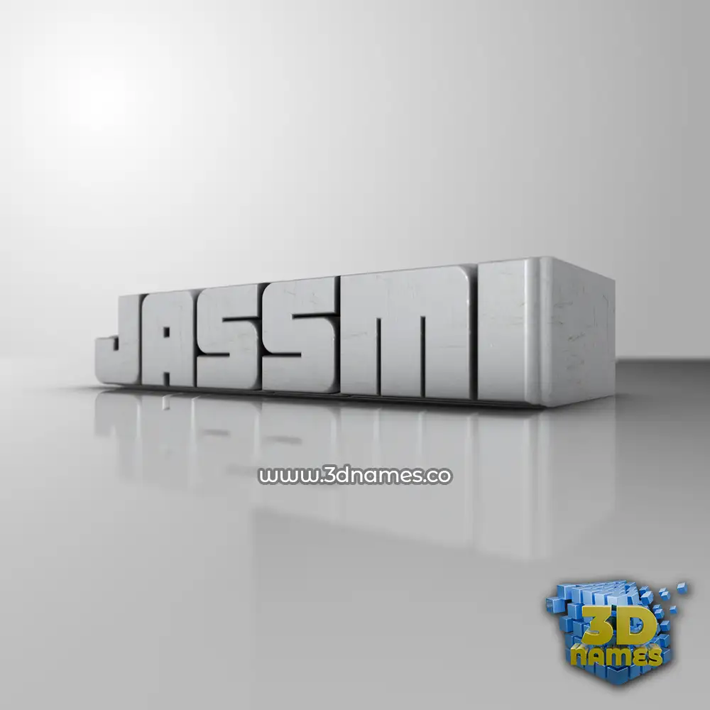 jassmi in White Metro style - 3D name wallpaper