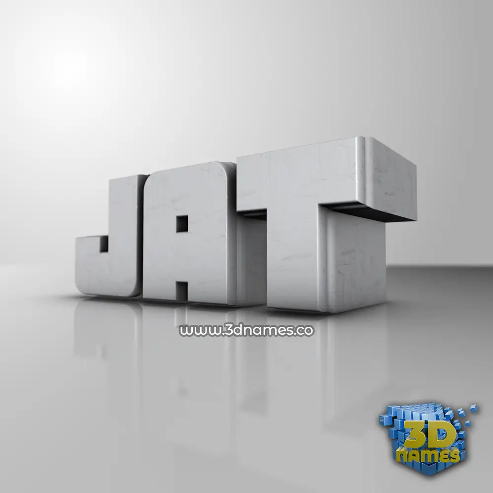 jat in White Metro style - 3D name wallpaper