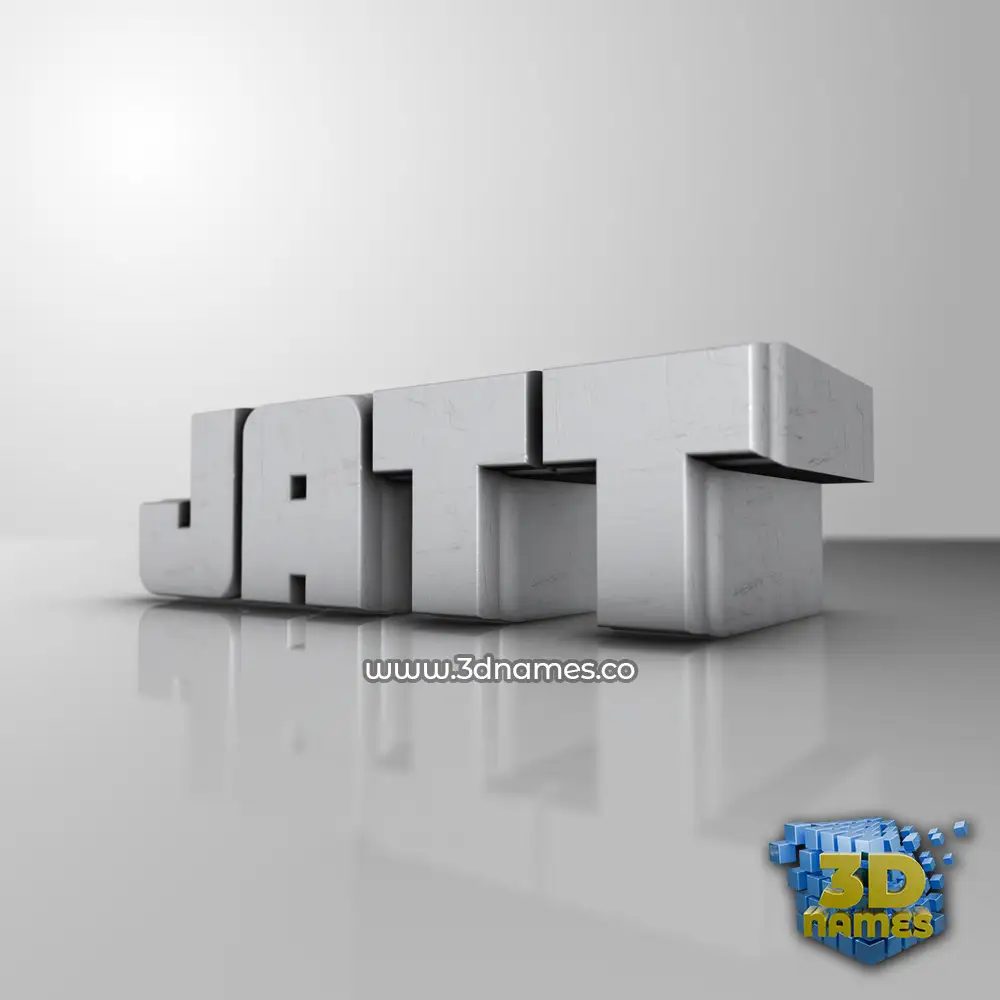 jatt in White Metro style - 3D name wallpaper