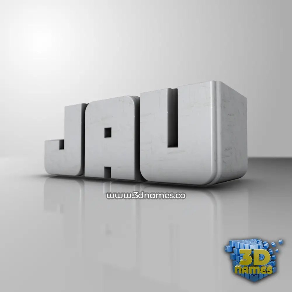 jau in White Metro style - 3D name wallpaper