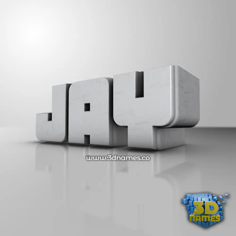 jay in White Metro style - 3D name wallpaper
