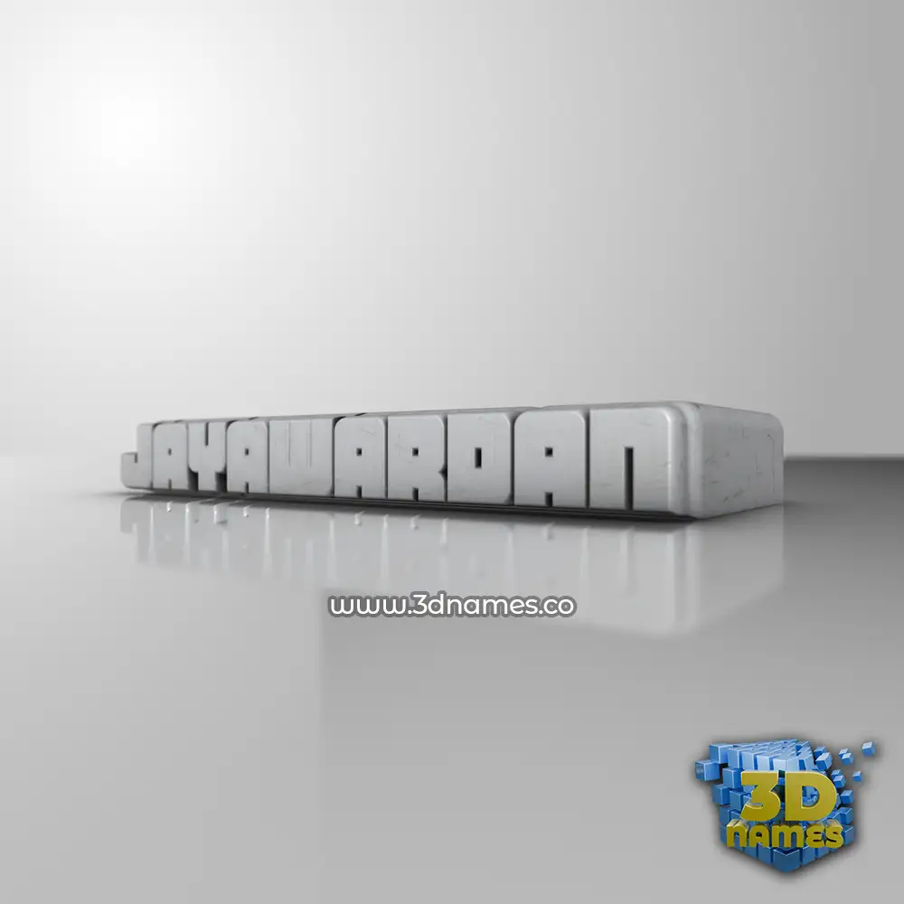 jayawardan in White Metro style - 3D name wallpaper