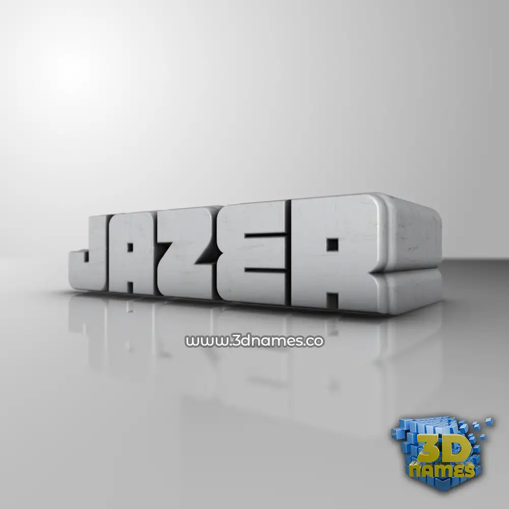 jazer in White Metro style - 3D name wallpaper