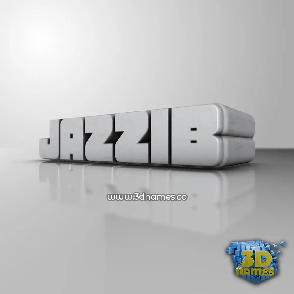 jazzib in White Metro style - 3D name wallpaper