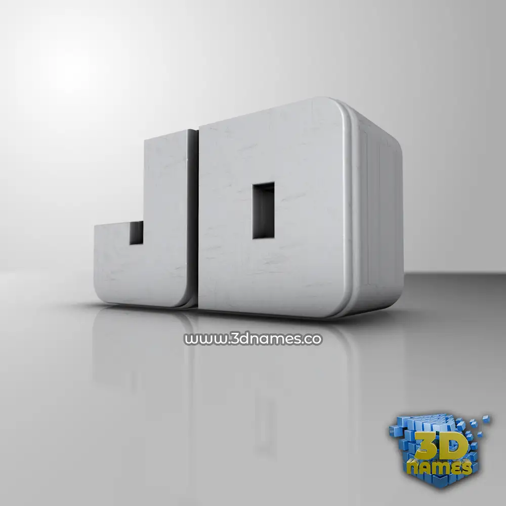 jd in White Metro style - 3D name wallpaper