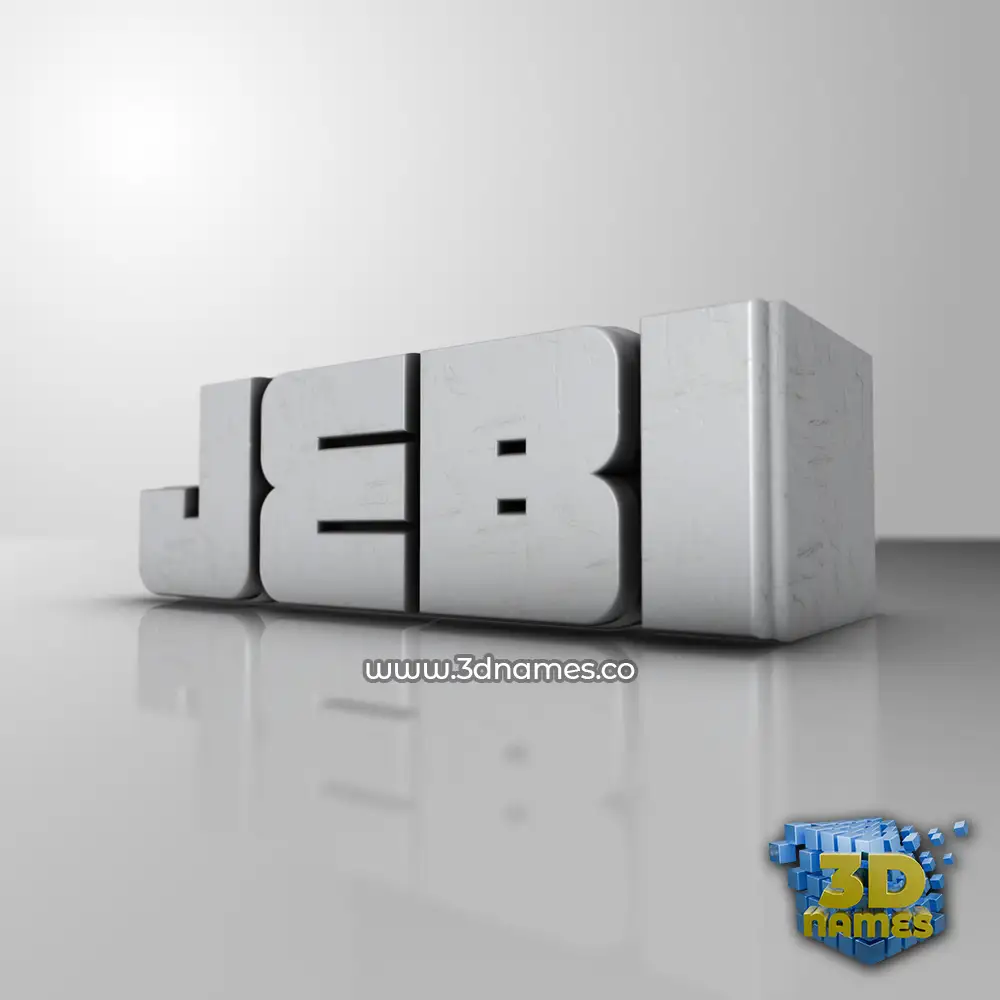 jebi in White Metro style - 3D name wallpaper