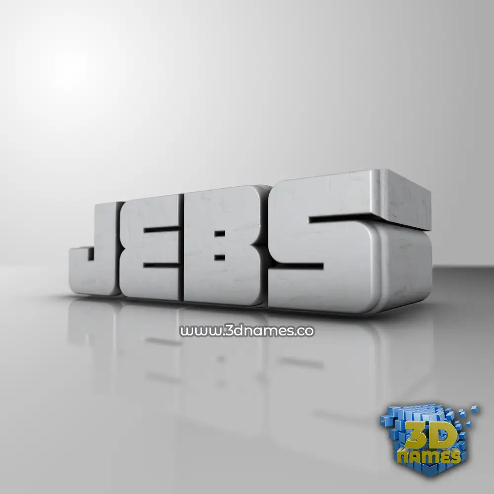 jebs in White Metro style - 3D name wallpaper