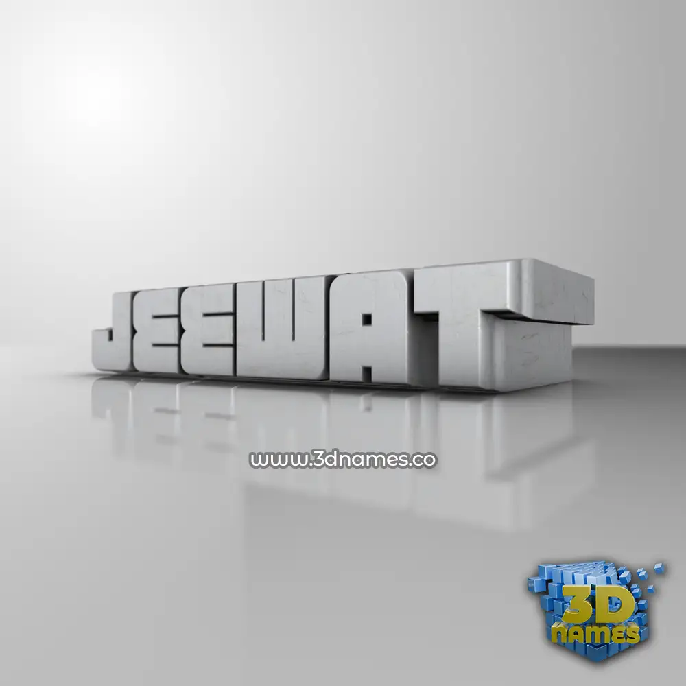 jeewat in White Metro style - 3D name wallpaper