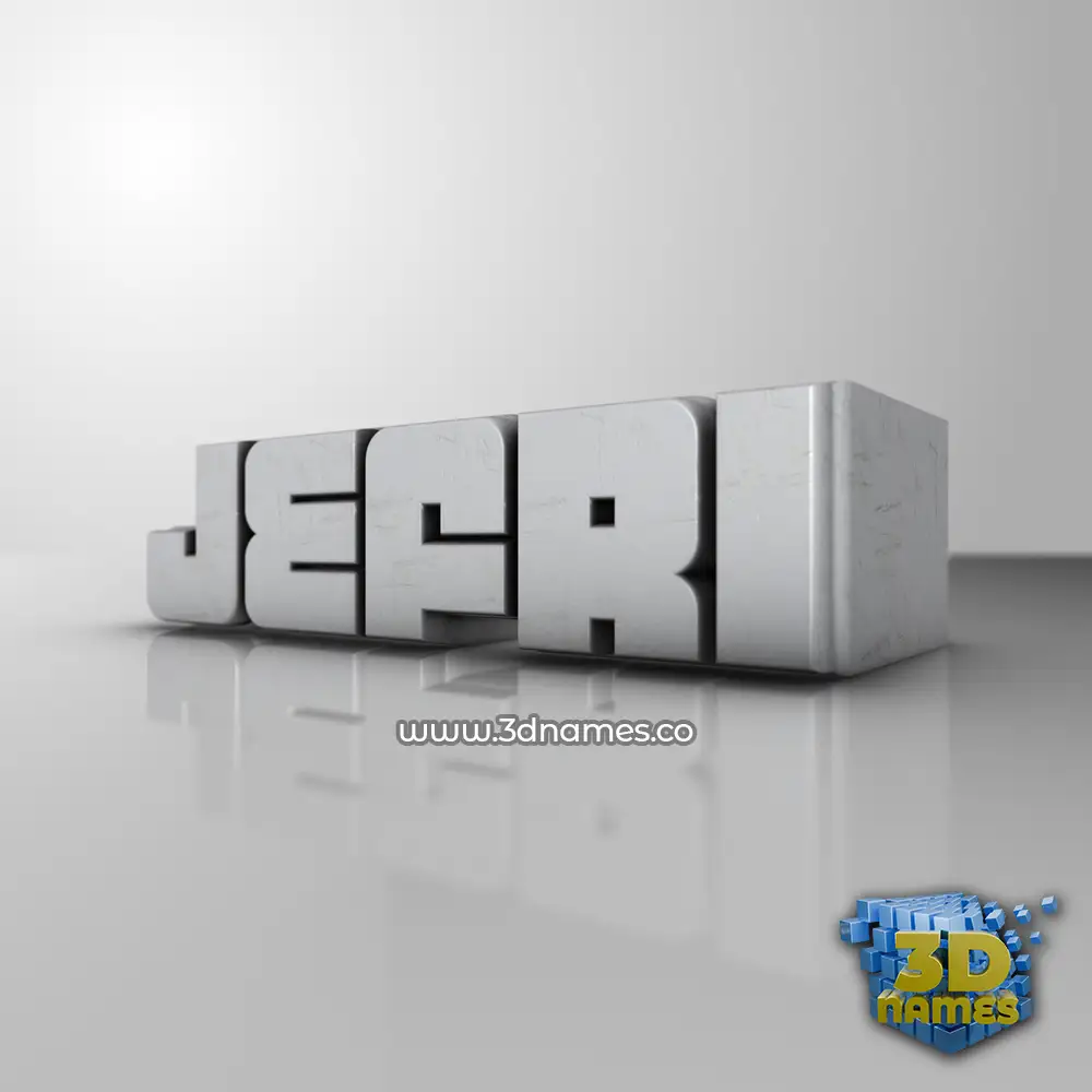 jefri in White Metro style - 3D name wallpaper