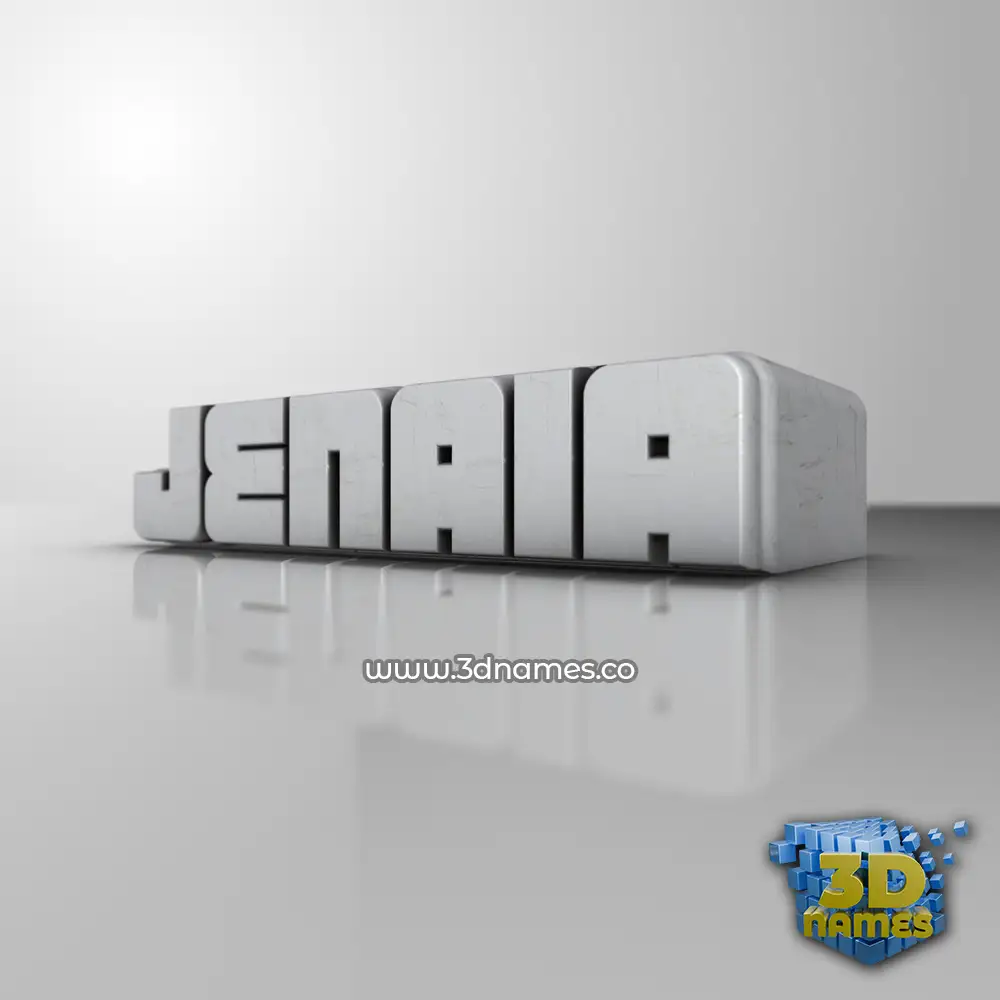 jenaia in White Metro style - 3D name wallpaper