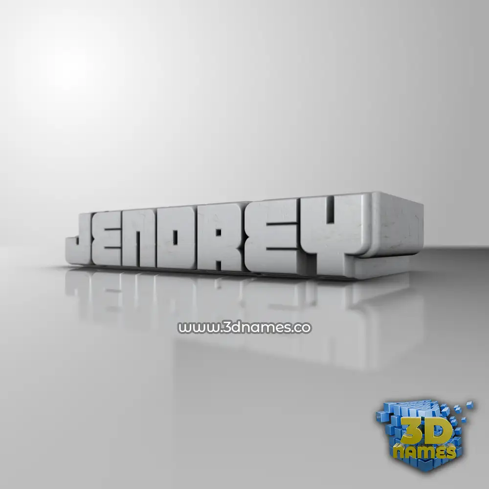 jendrey in White Metro style - 3D name wallpaper