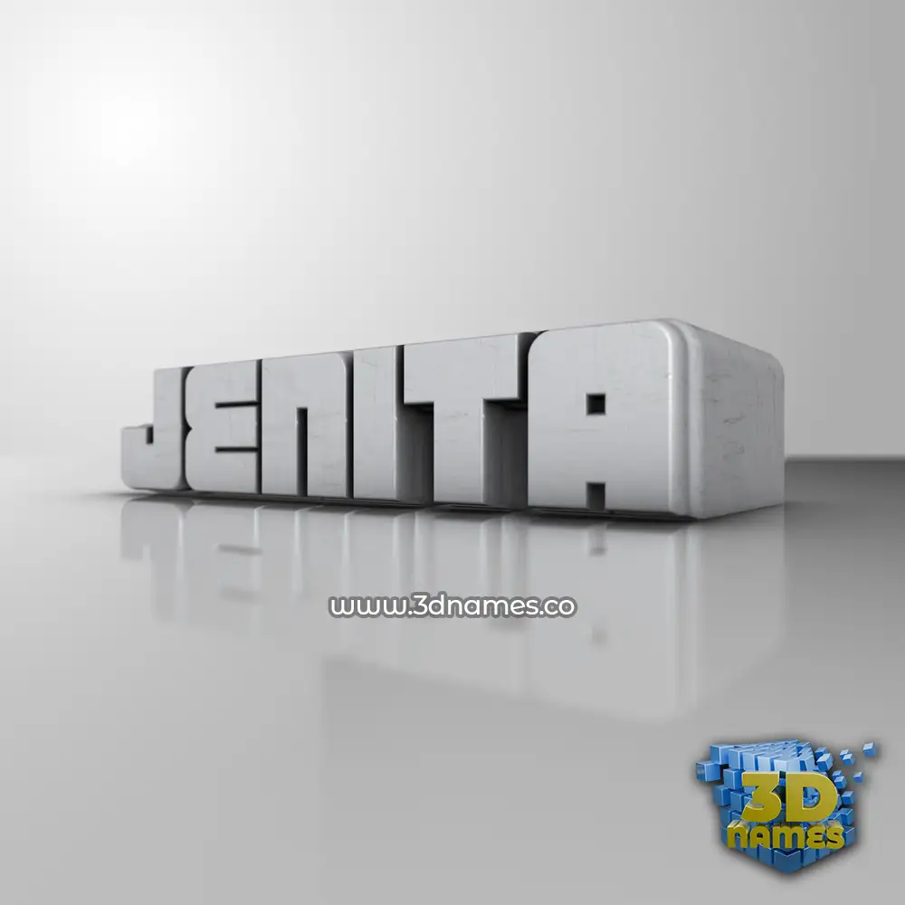 jenita in White Metro style - 3D name wallpaper