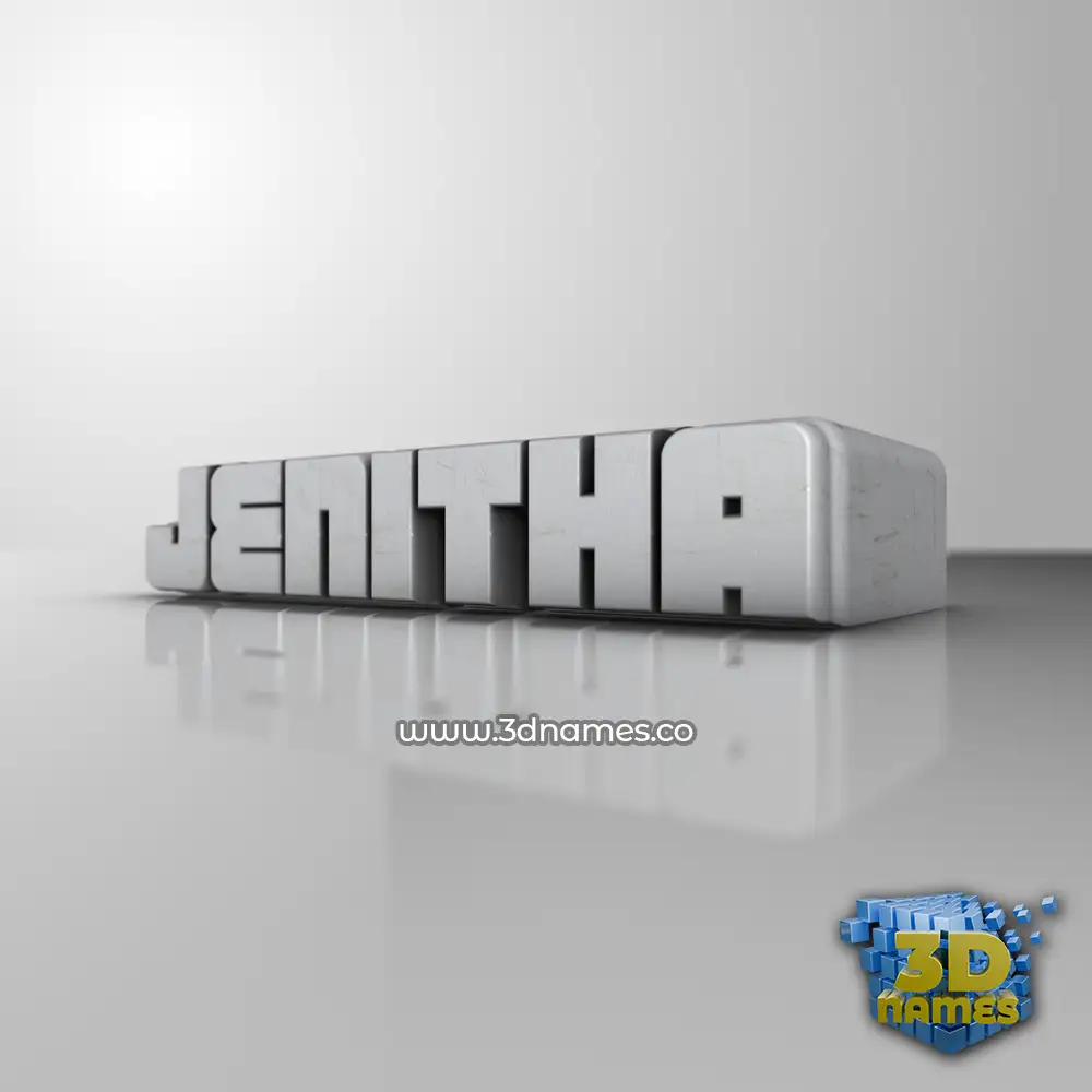 jenitha in White Metro style - 3D name wallpaper