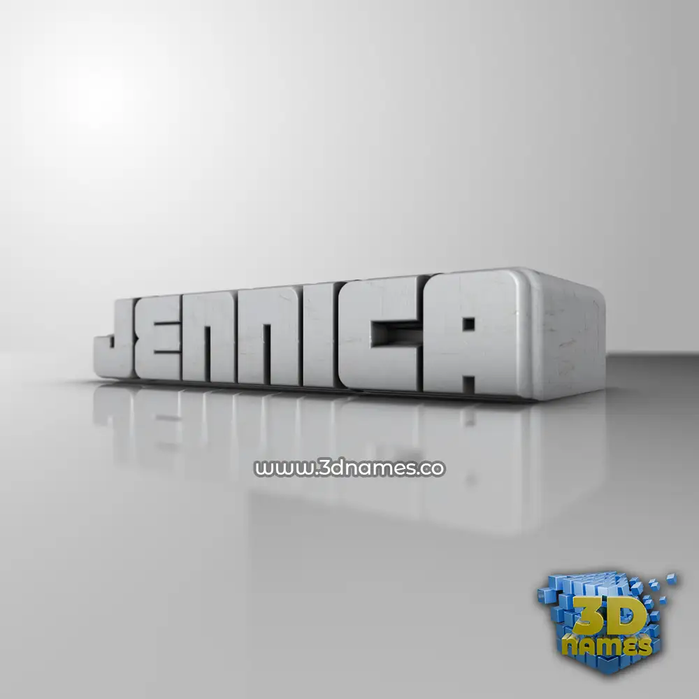 jennica in White Metro style - 3D name wallpaper