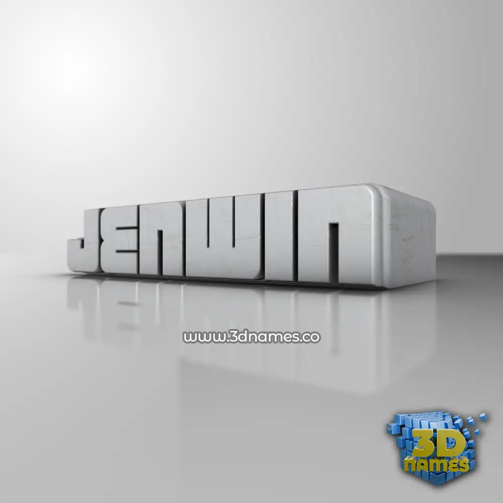 jenwin in White Metro style - 3D name wallpaper