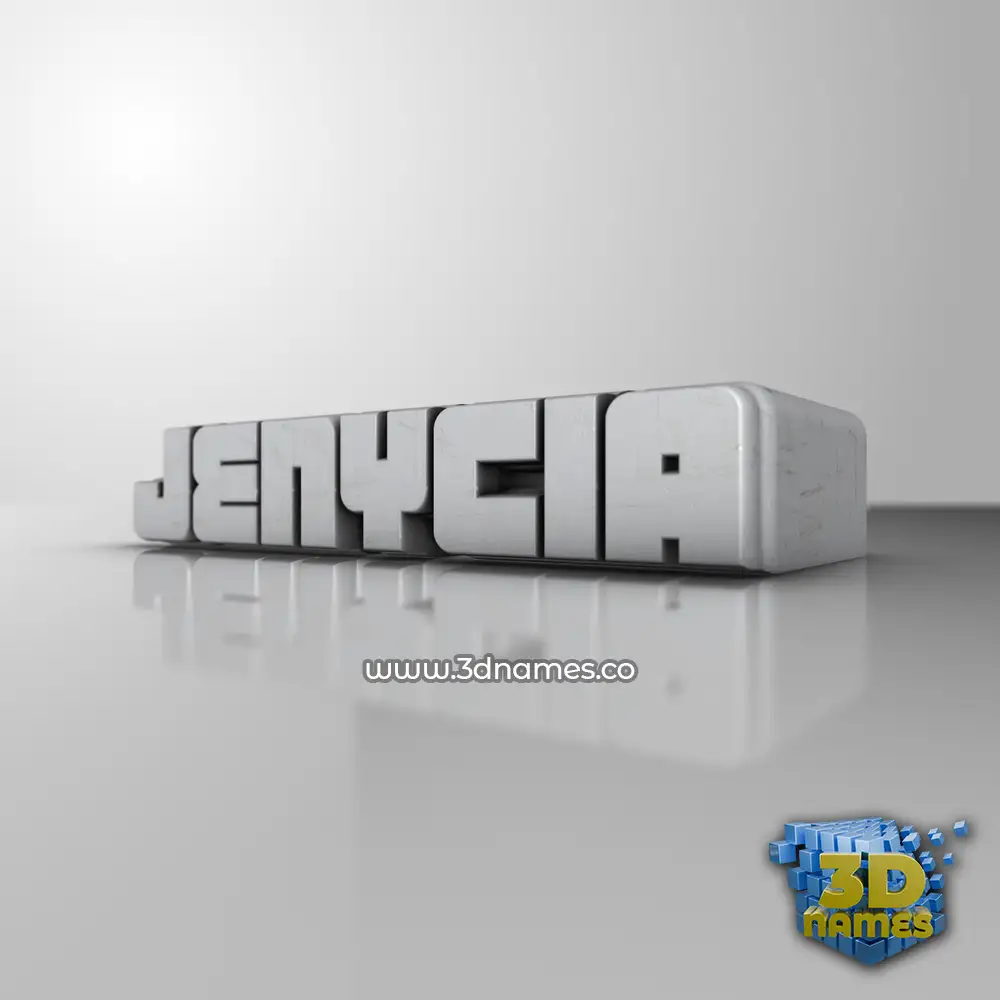jenycia in White Metro style - 3D name wallpaper