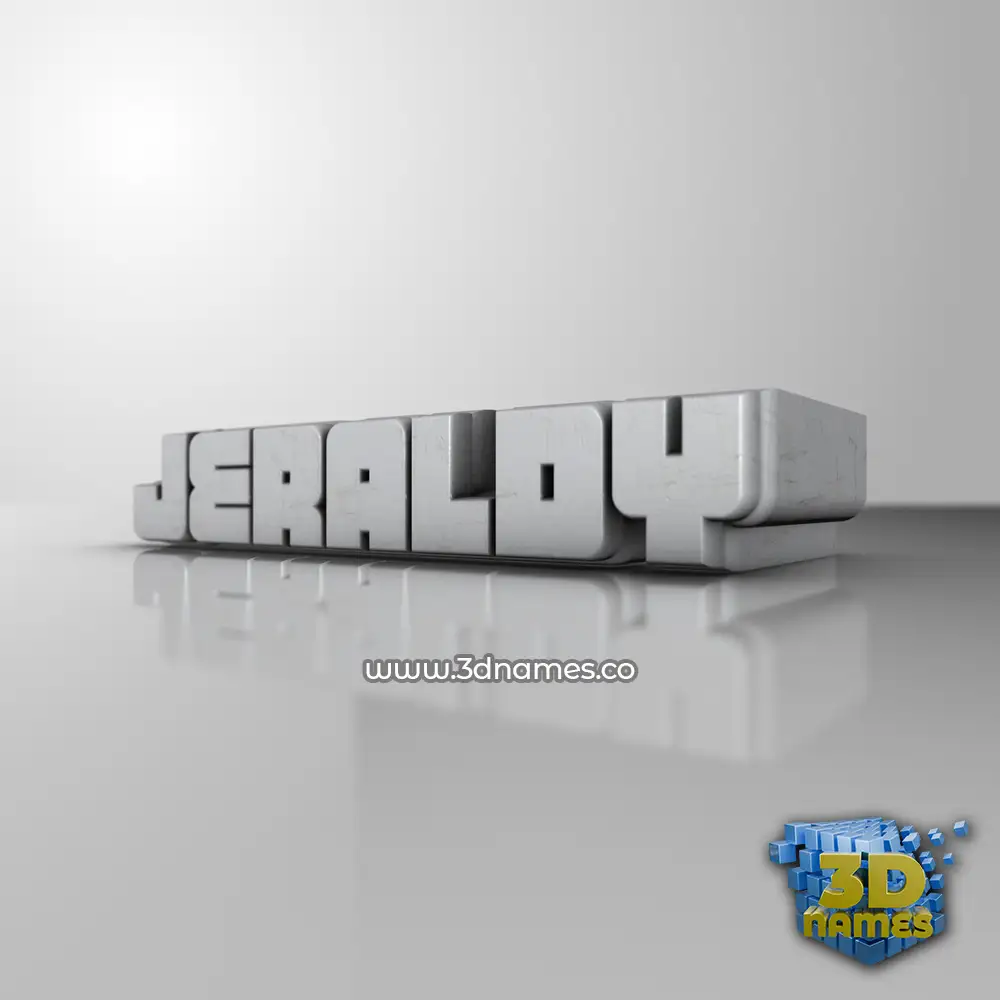 jeraldy in White Metro style - 3D name wallpaper