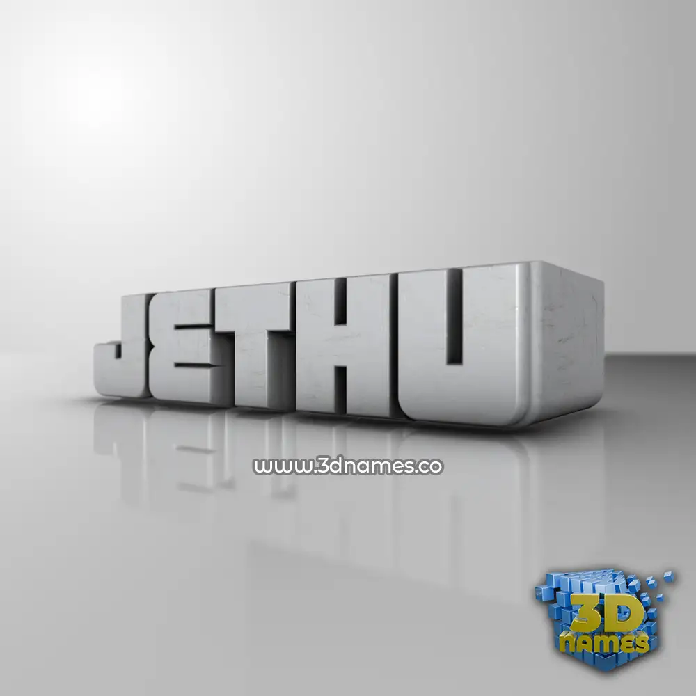 jethu in White Metro style - 3D name wallpaper