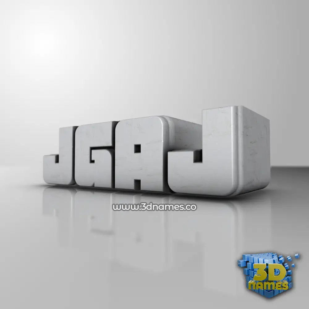 jgaj in White Metro style - 3D name wallpaper