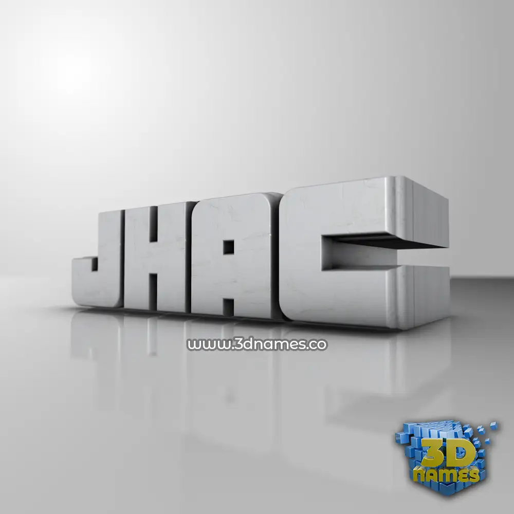 jhac in White Metro style - 3D name wallpaper