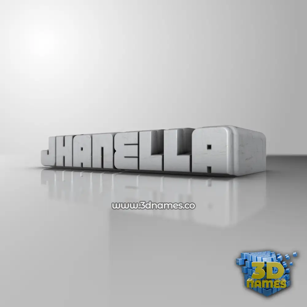 jhanella in White Metro style - 3D name wallpaper
