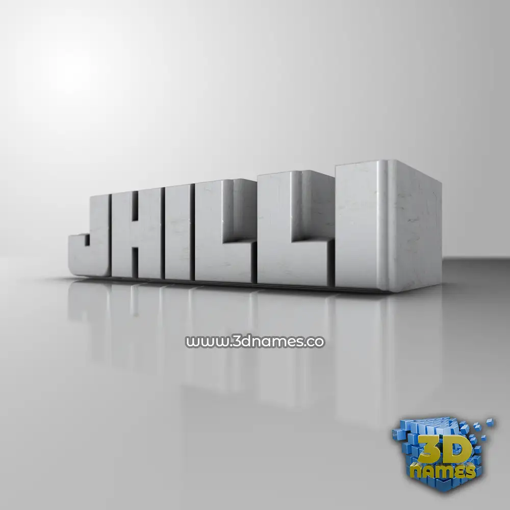 jhilli in White Metro style - 3D name wallpaper
