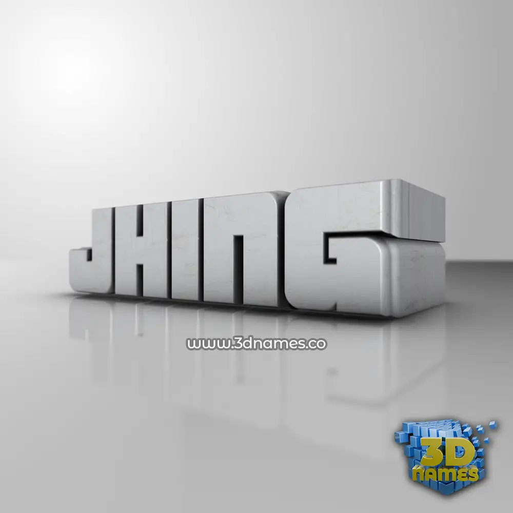 jhing in White Metro style - 3D name wallpaper