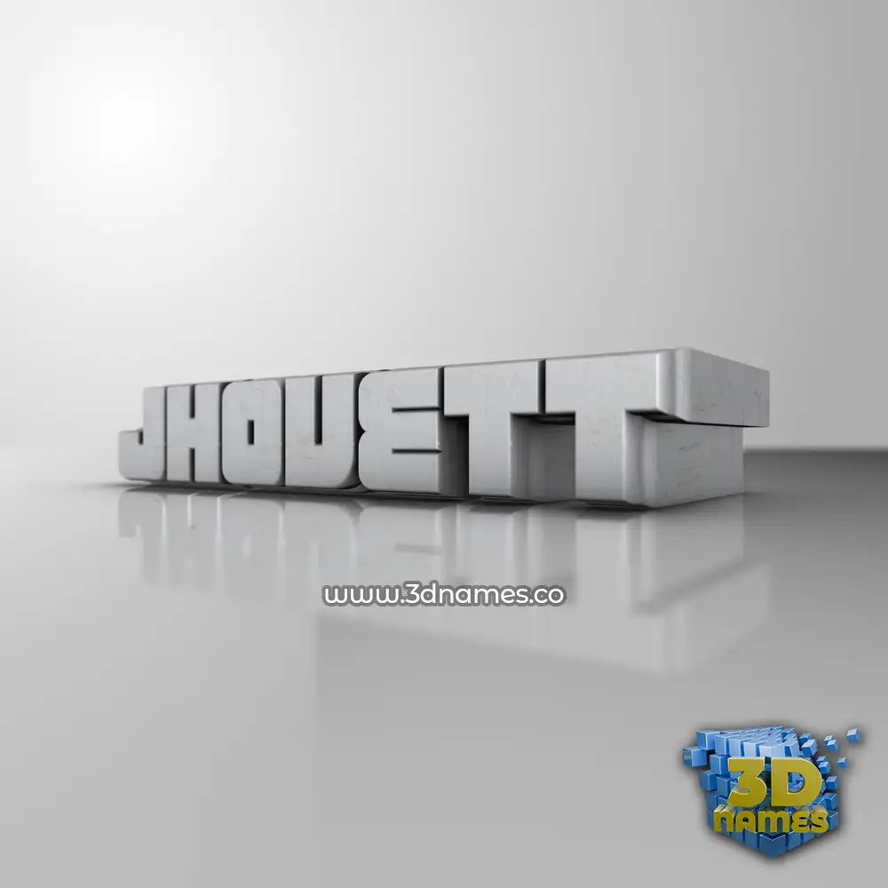 jhovett in White Metro style - 3D name wallpaper