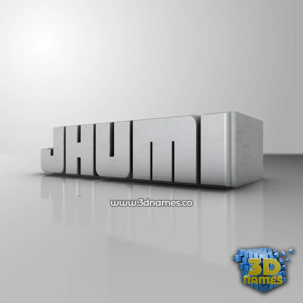 jhumi in White Metro style - 3D name wallpaper