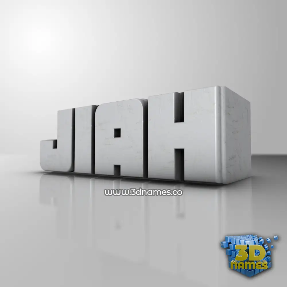 jiah in White Metro style - 3D name wallpaper