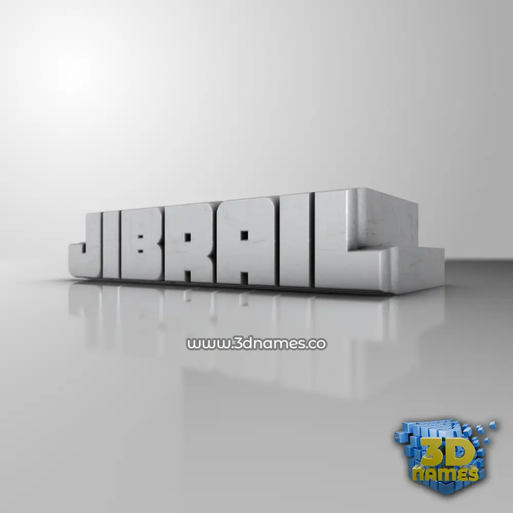 jibrail in White Metro style - 3D name wallpaper