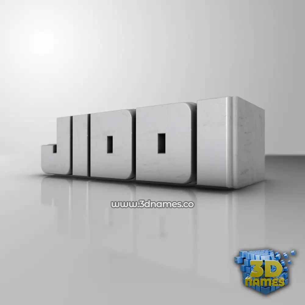 jiddi in White Metro style - 3D name wallpaper