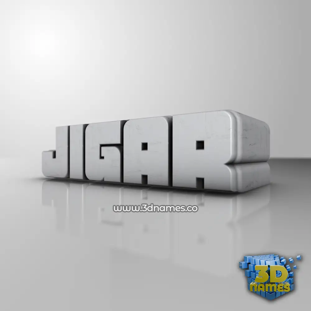 jigar in White Metro style - 3D name wallpaper