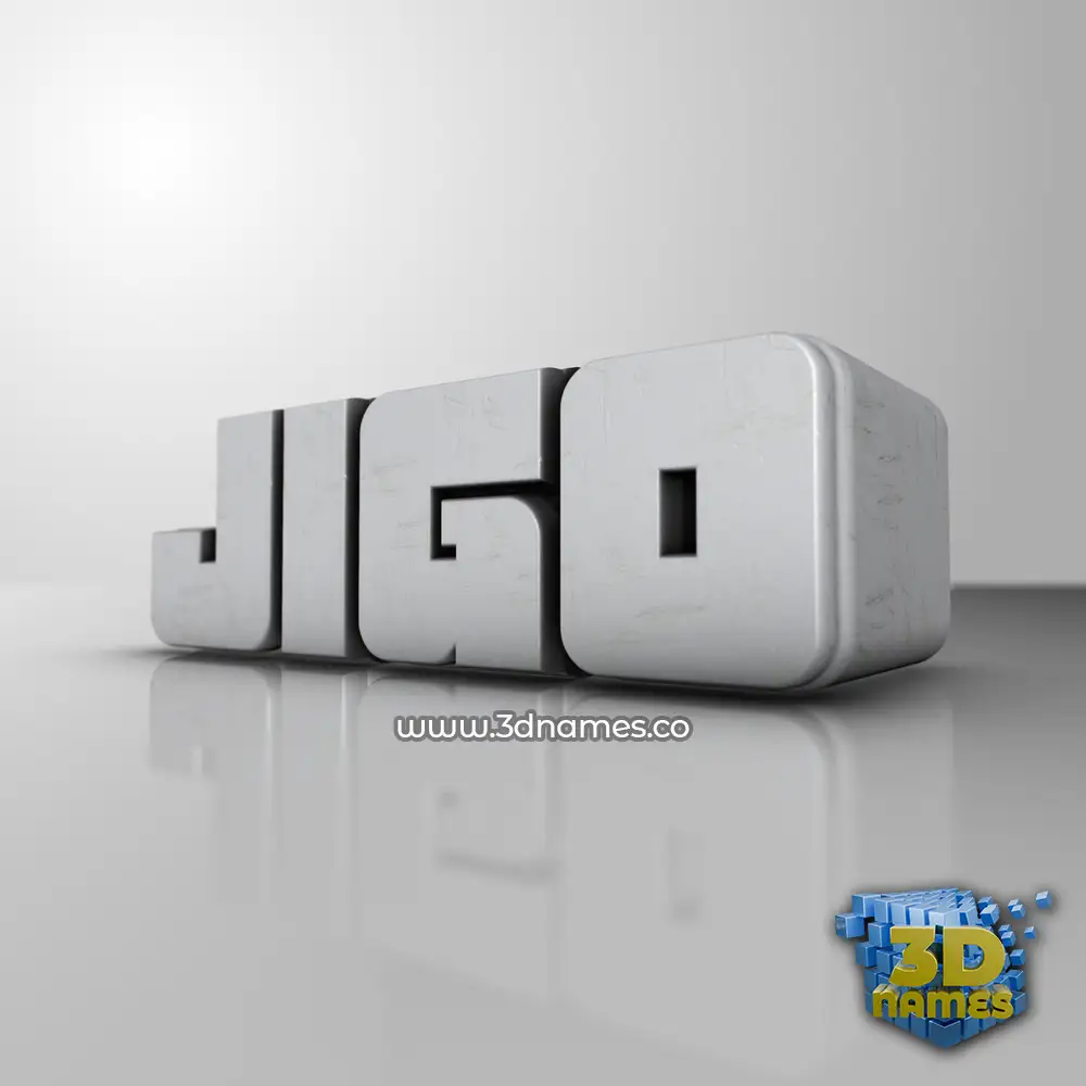 jigo in White Metro style - 3D name wallpaper