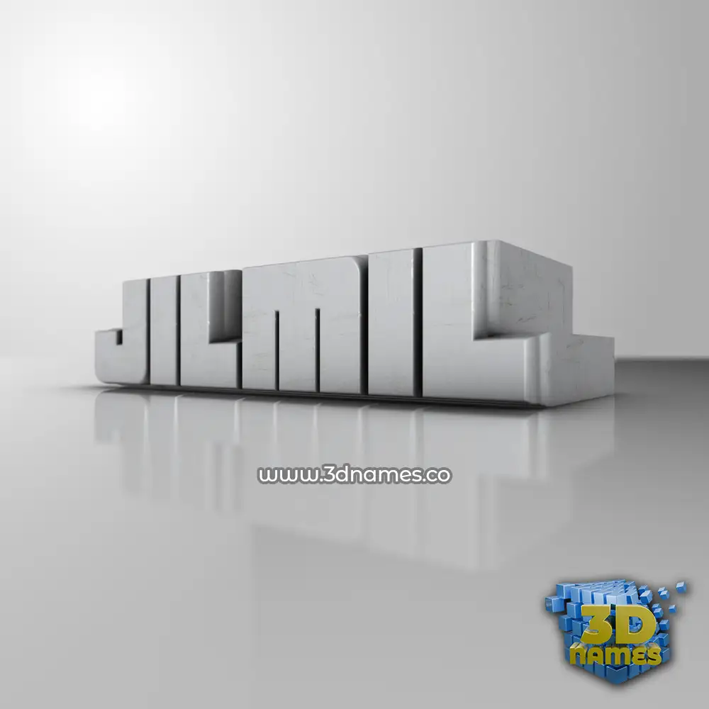 jilmil in White Metro style - 3D name wallpaper