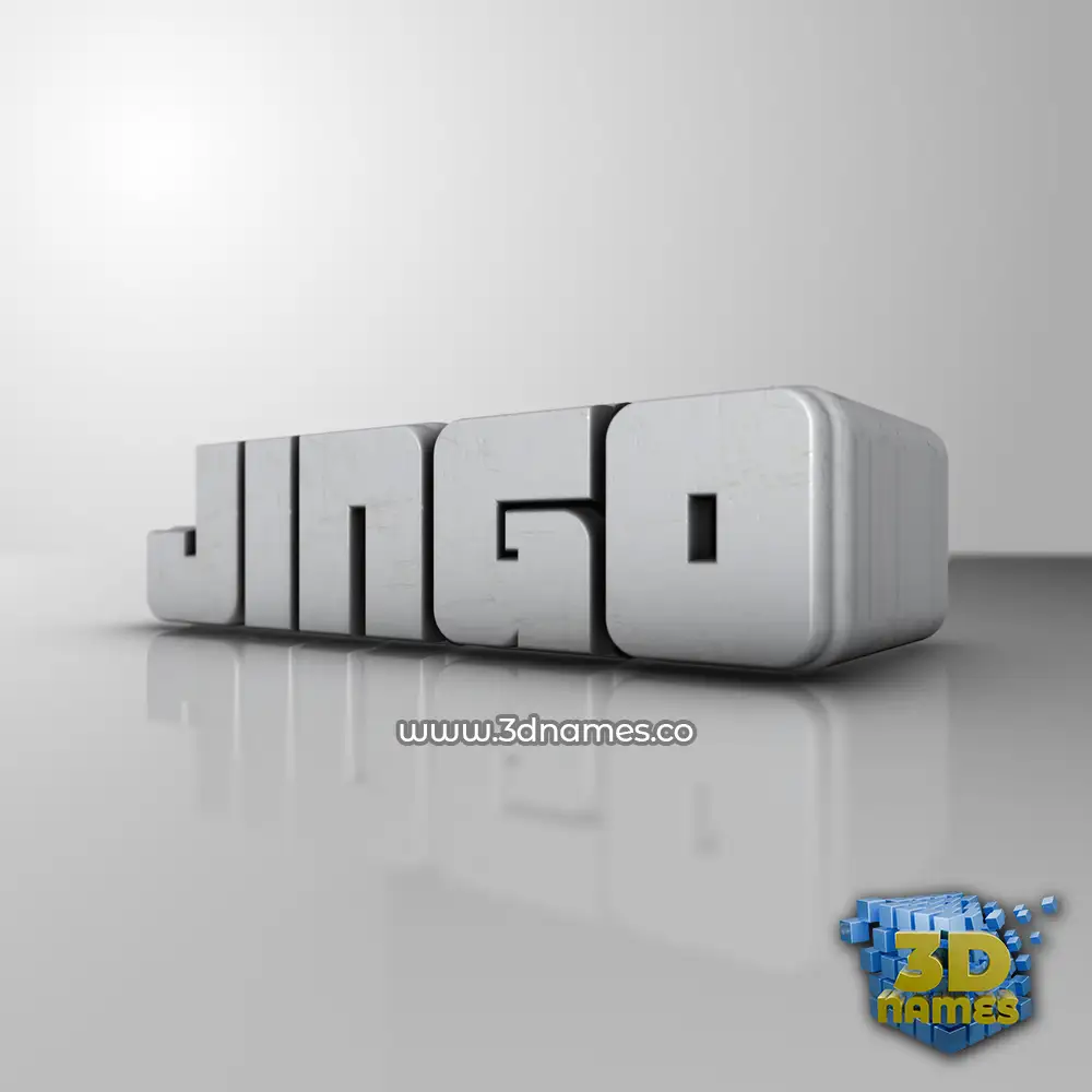jingo in White Metro style - 3D name wallpaper