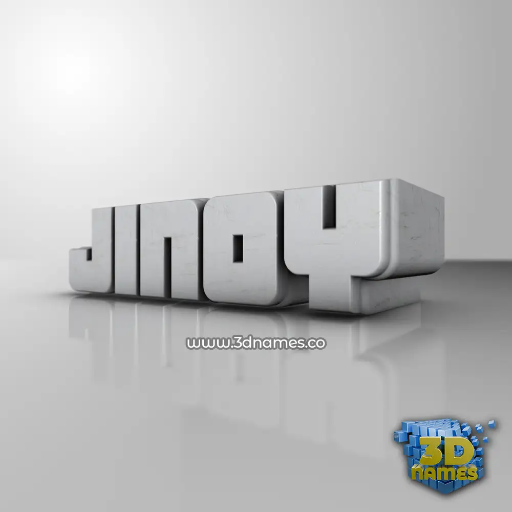 jinoy in White Metro style - 3D name wallpaper
